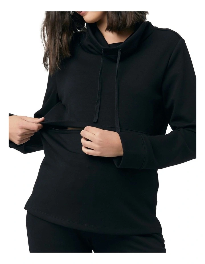 Holly Soft Knit Nursing Jumper In Black 4 Holly Soft Knit Nursing Jumper In Black - Image 4