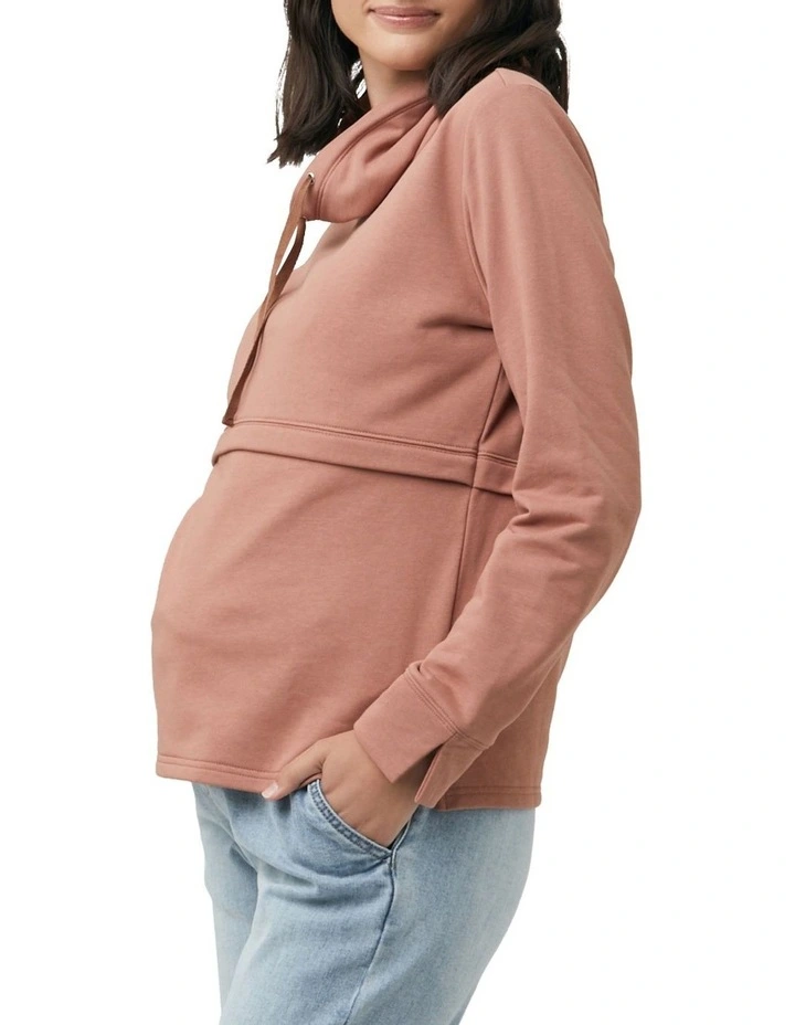 Holly Soft Knit Nursing Jumper In Sienna 2 Holly Soft Knit Nursing Jumper In Sienna - Image 2