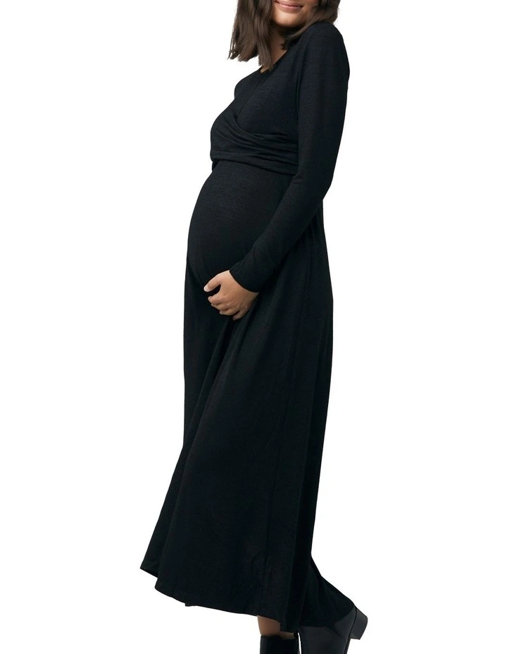 Tara Cross Front Nursing Dress In Ebony 2 Tara Cross Front Nursing Dress In Ebony - Image 2