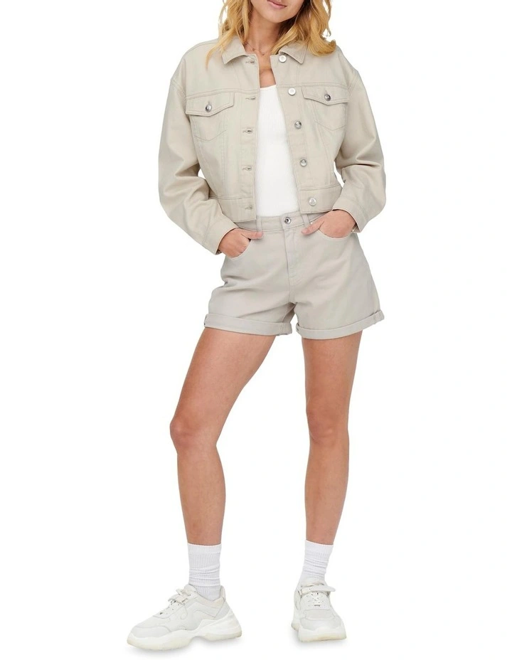 ONLY Phine Life Denim Shorts Ecru 1 ONLY Phine Life Denim Shorts Ecru