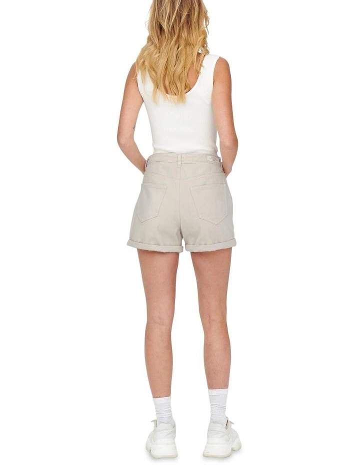 ONLY Phine Life Denim Shorts Ecru 2 ONLY Phine Life Denim Shorts Ecru - Image 2