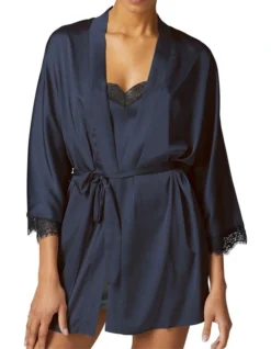 Simone Perele Satin Secrets Kimono Robe Navy -Myer Clothing Shop 906337810 3 720x928