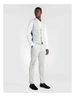 Patrick Check Waistcoat Silver -Myer Clothing Shop 906468760 4 720x928