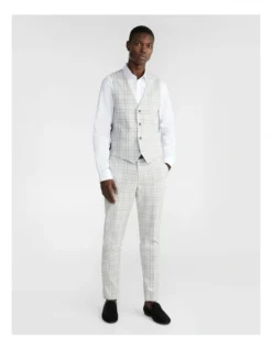 Patrick Check Waistcoat Silver -Myer Clothing Shop 906468760 5 720x928