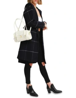 Walk This Way Wool Blend Oversized Coat Navy Plaid -Myer Clothing Shop 906490270 4 720x928