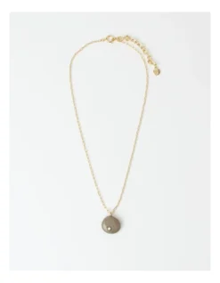 Basque Grey Round Stone Pendant In Grey -Myer Clothing Shop 906863950 3 1 720x928