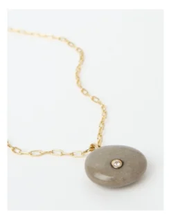 Basque Grey Round Stone Pendant In Grey -Myer Clothing Shop 906863950 5 1 720x928