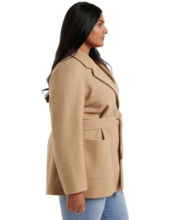 Sarah Wrap Coat Camel -Myer Clothing Shop 906875380 906883480 3 720x928