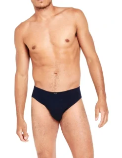Cotton Rib Mens Briefs In Navy