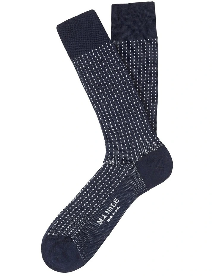 Casati Birdseye Sock In Navy 1 Casati Birdseye Sock In Navy