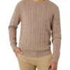 Mawson Cable Crew Knit In Oatmeal
