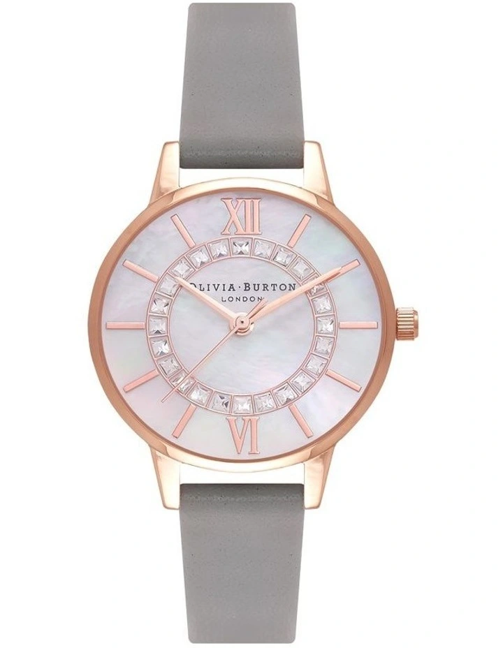 Olivia Burton Wonderland Steel Grey Leather Watch OB16WD92 1 Olivia Burton Wonderland Steel Grey Leather Watch OB16WD92