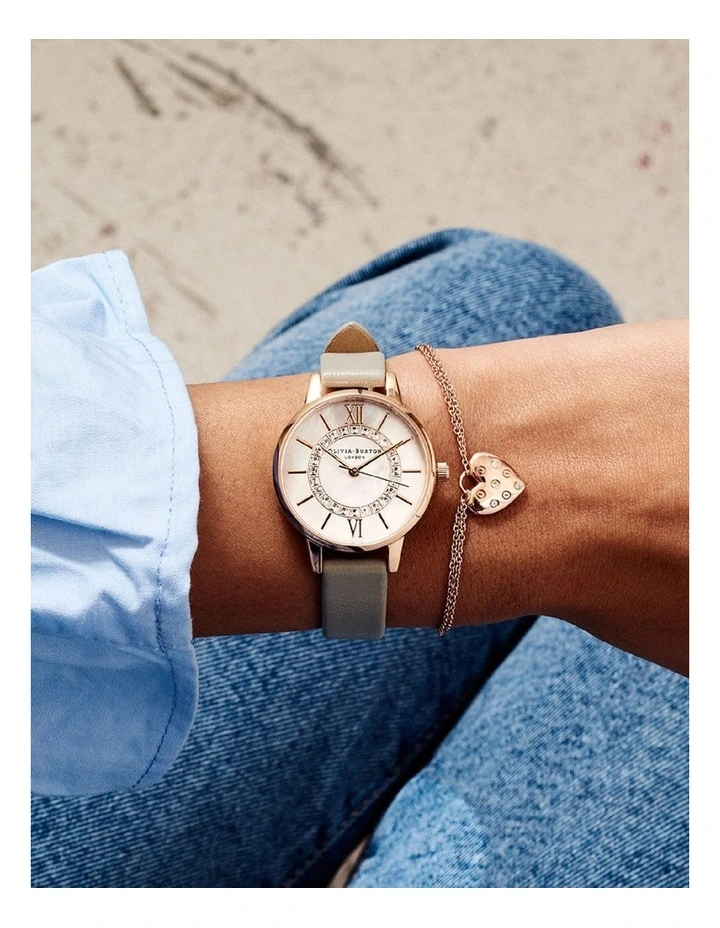 Olivia Burton Wonderland Steel Grey Leather Watch OB16WD92 3 Olivia Burton Wonderland Steel Grey Leather Watch OB16WD92 - Image 3