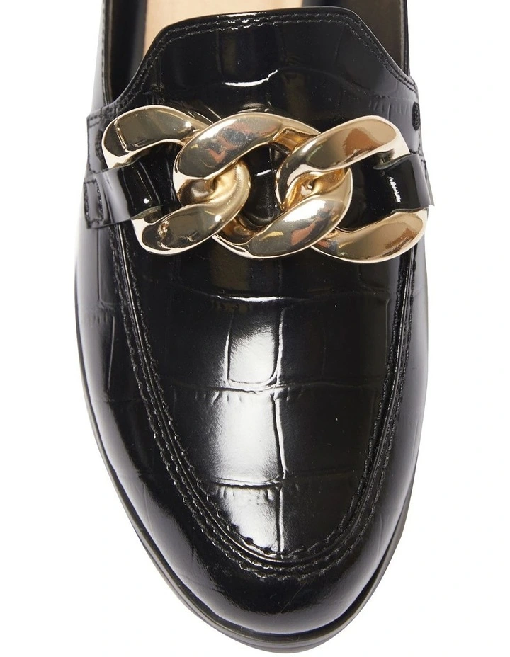Pivot Flats Shoes In Black Croc Print Leather 7 Pivot Flats Shoes In Black Croc Print Leather - Image 7