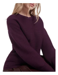 Izabella Ottoman Knit Sweater Grape 7 Izabella Ottoman Knit Sweater Grape -Myer Clothing Shop 911104480 4 720x928
