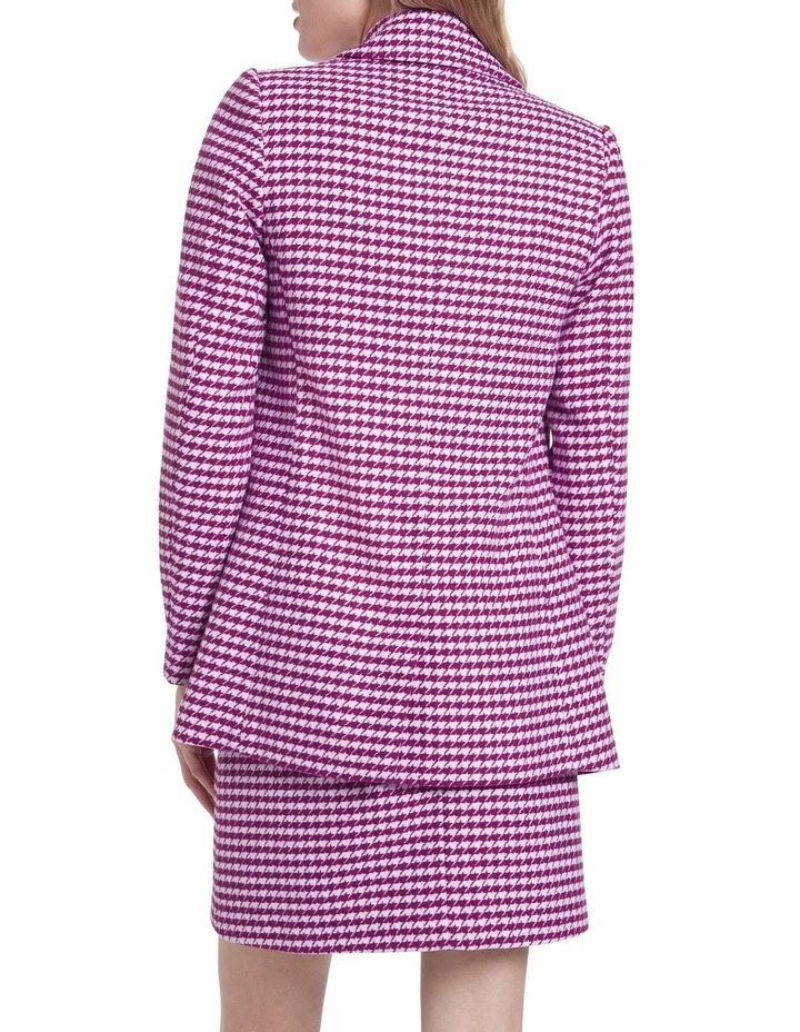 Mosman Dogtooth Jacket Magenta 3 Mosman Dogtooth Jacket Magenta - Image 3