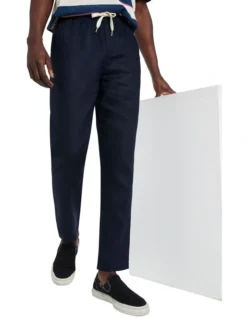 Beams Linen Pant In Navy -Myer Clothing Shop 911114470 4 720x928