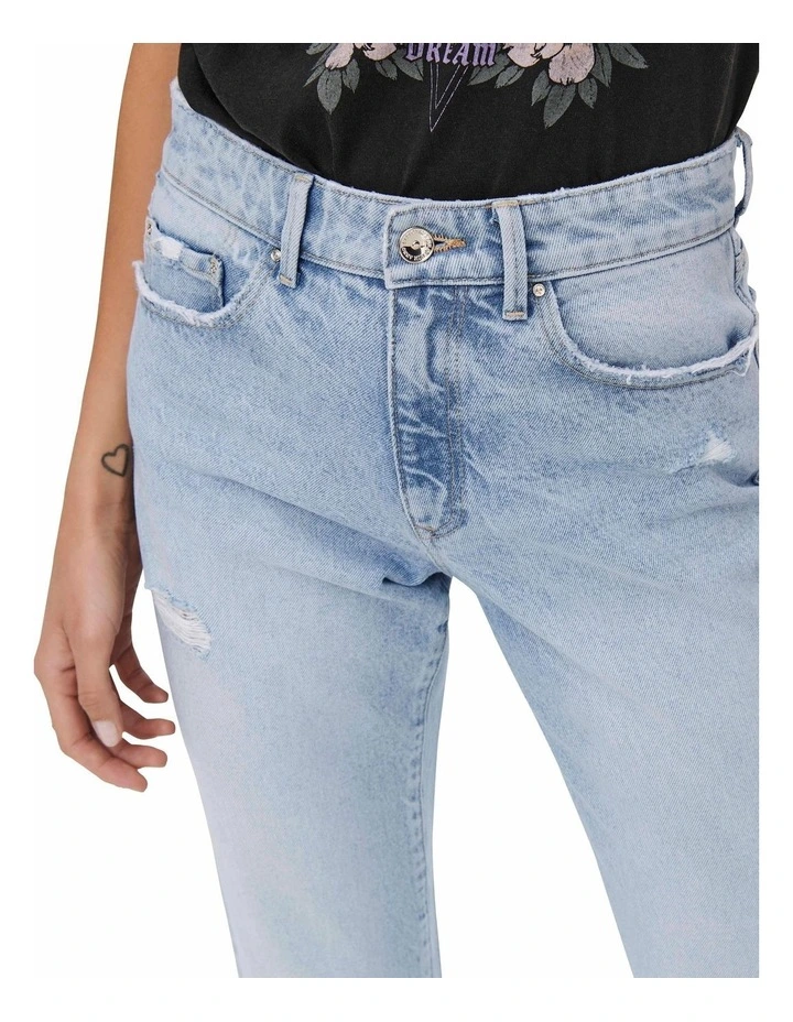 ONLY Fine Life High Rise Jeans Light Blue Denim 4 ONLY Fine Life High Rise Jeans Light Blue Denim - Image 4
