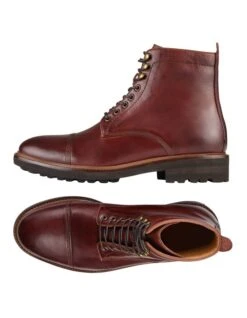 Massimo Leather Military Boots In Tobacco -Myer Clothing Shop 911518210 3 1 720x928