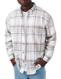 The Carver Long Sleeve Shirt Grey Tweed