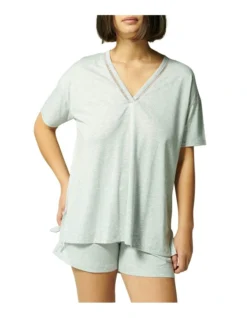 Simone Perele Brume Short Sleeve Top Mineral Grey