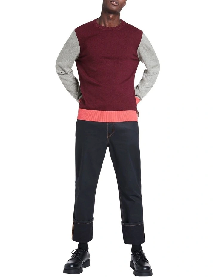 Kiama Crew Neck Knit In Merlot 2 Kiama Crew Neck Knit In Merlot - Image 2