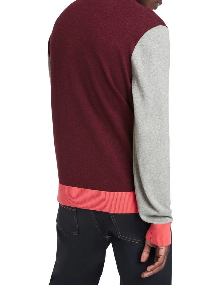 Kiama Crew Neck Knit In Merlot 3 Kiama Crew Neck Knit In Merlot - Image 3