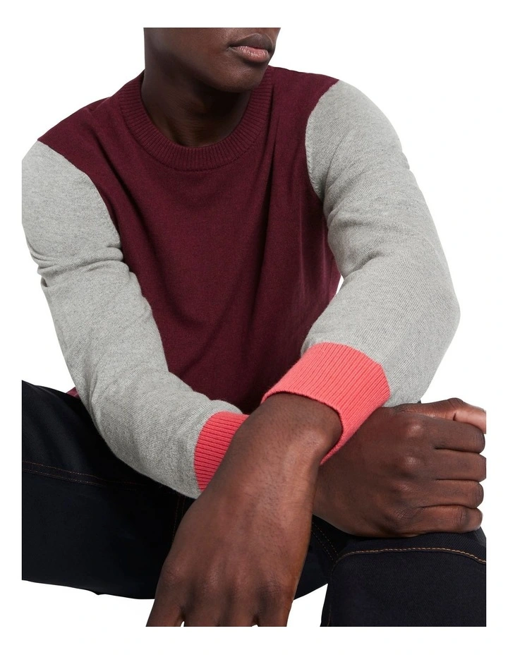 Kiama Crew Neck Knit In Merlot 4 Kiama Crew Neck Knit In Merlot - Image 4
