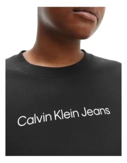 Calvin Klein Jeans Plus Shrunken Institutional Long Sleeve Tee Ck Black 7 Calvin Klein Jeans Plus Shrunken Institutional Long Sleeve Tee Ck Black -Myer Clothing Shop 912894670 3 720x928