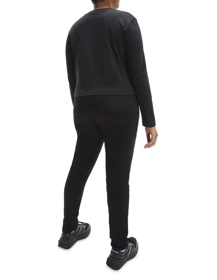 Calvin Klein Jeans Plus Shrunken Institutional Long Sleeve Tee Ck Black 4 Calvin Klein Jeans Plus Shrunken Institutional Long Sleeve Tee Ck Black - Image 4