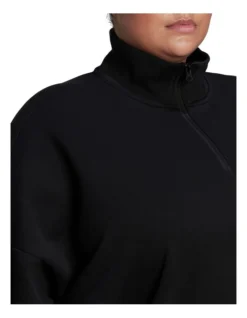 ADIDAS Sportswear Future Icons Quarter-Zip Sweatshirt Black -Myer Clothing Shop 913036510 5 720x928