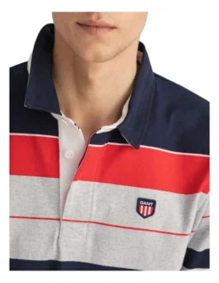 Gant Striped Retro Shield Rugger In Evening Blue -Myer Clothing Shop 913093120 3 720x928