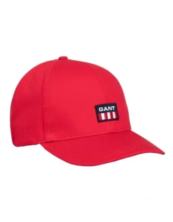 Gant Retro Sheild Twill Cap In Bright Red