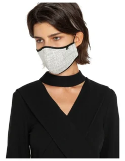 White Tweed Face Mask