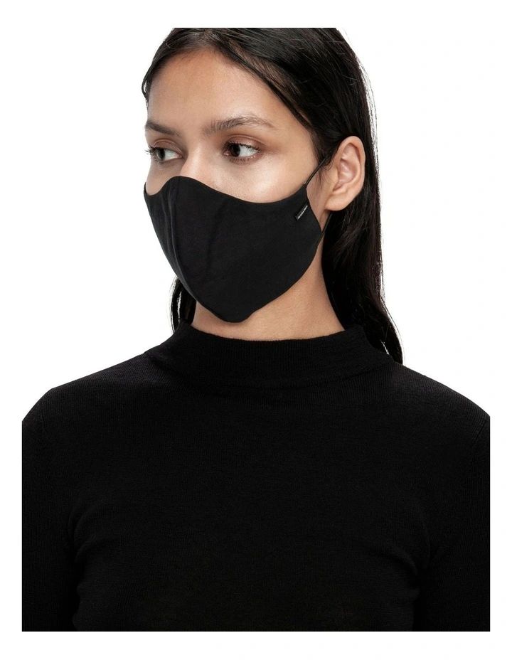 Black Viscose Cotton Face Mask 1 Black Viscose Cotton Face Mask