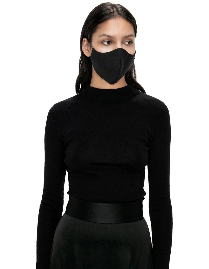 Black Viscose Cotton Face Mask 2 Black Viscose Cotton Face Mask - Image 2
