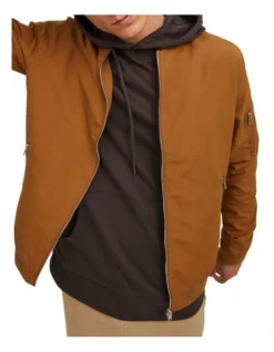 Jack & Jones Rush Bomber Jacket Rubber In Brown -Myer Clothing Shop 913647790 3 720x928