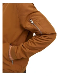 Jack & Jones Rush Bomber Jacket Rubber In Brown -Myer Clothing Shop 913647790 5 720x928