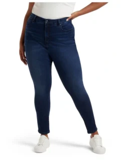 Belinda High Rise Ankle Grazer Jeans In Blue