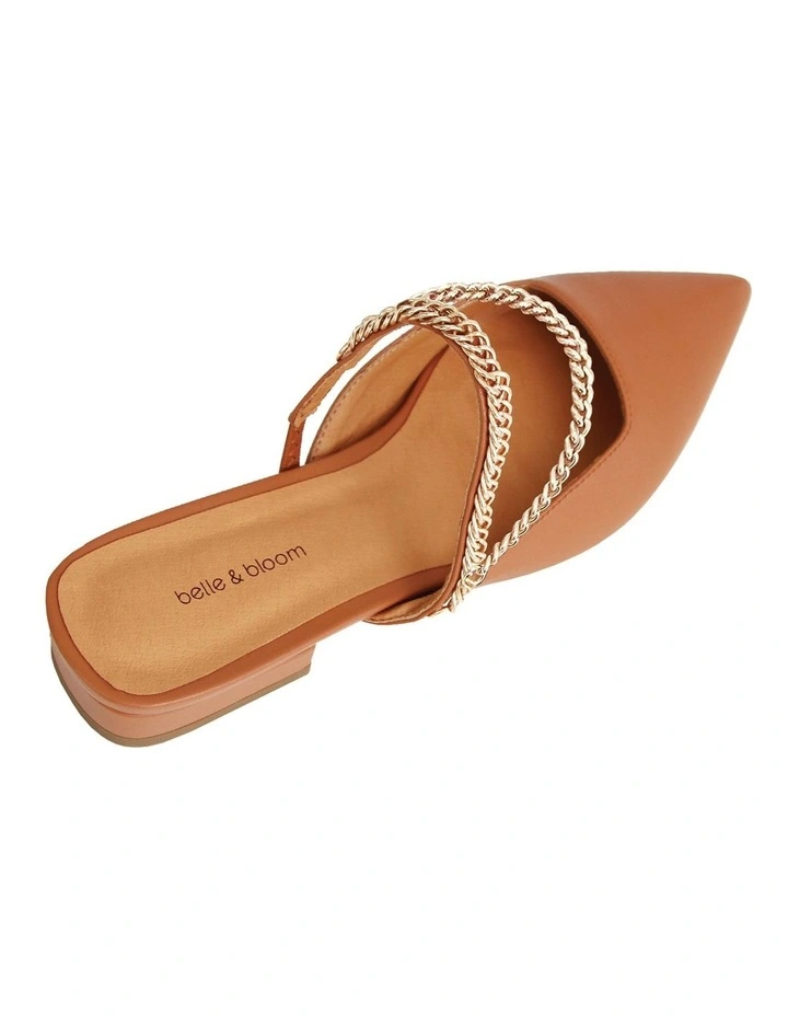 On The Go Leather Chain Camel Flat 3 On The Go Leather Chain Camel Flat - Image 3