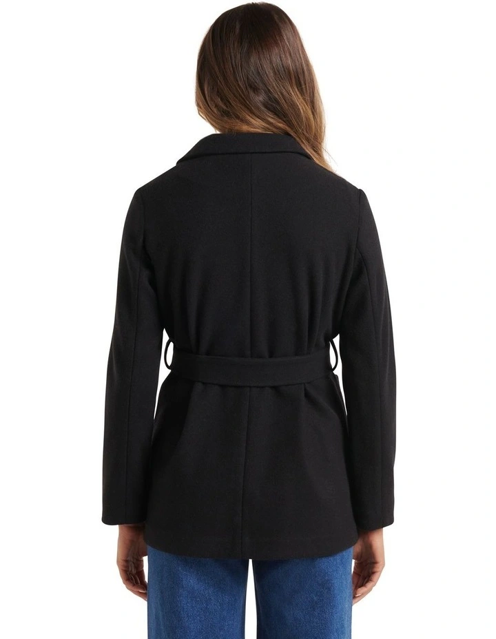 Sarah Wrap Coat In Black 2 Sarah Wrap Coat In Black - Image 2