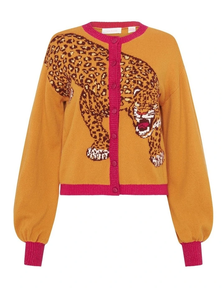 On The Prowl Button Through Cardigan In Orange 6 On The Prowl Button Through Cardigan In Orange - Image 6