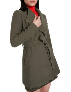 Ruby Felted Wool Coat In Washed Khaki -Myer Clothing Shop 914318560 4 720x928