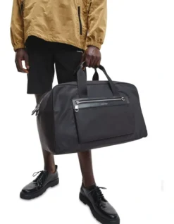 Calvin Klein Classic Recycled Faux Leather Black Weekender Bag -Myer Clothing Shop 914363380 5 720x928