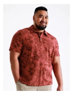 Agusta Floral Print Polo In Red