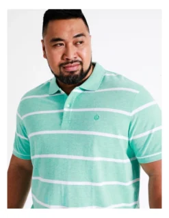 Hugo Stripe Polo In Light Green