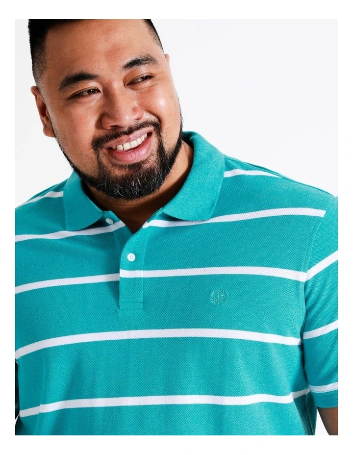 Hugo Stripe Polo In Aquamarine 2 Hugo Stripe Polo In Aquamarine - Image 2