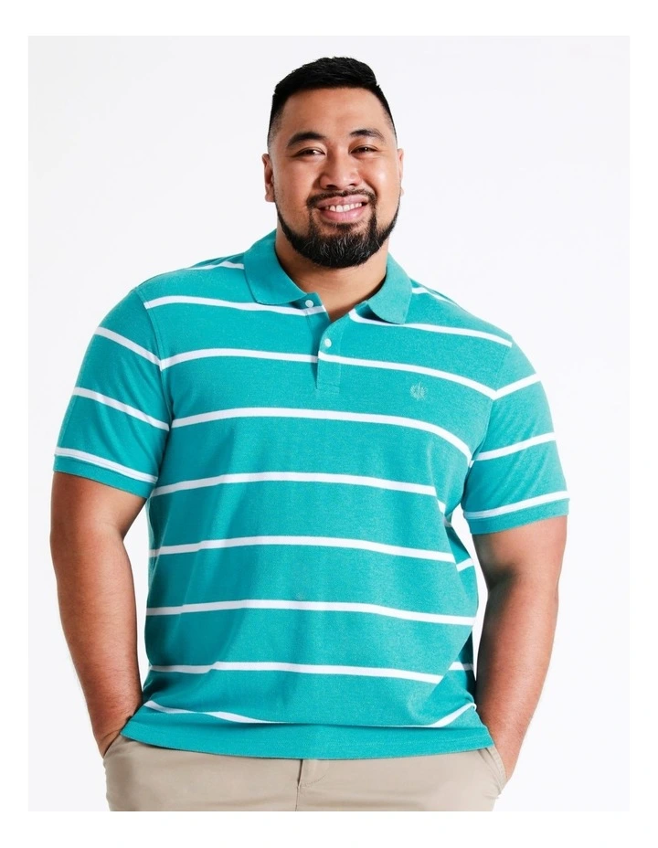 Hugo Stripe Polo In Aquamarine 4 Hugo Stripe Polo In Aquamarine - Image 4