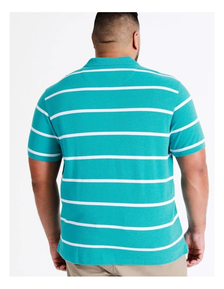 Hugo Stripe Polo In Aquamarine 5 Hugo Stripe Polo In Aquamarine - Image 5