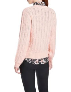 Galena Fluffy Cable Knit Jumper In Rose Quartz -Myer Clothing Shop 915013090 3 720x928